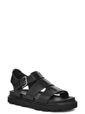 Black UGG Capitelle Fisherman Sandal, size 12